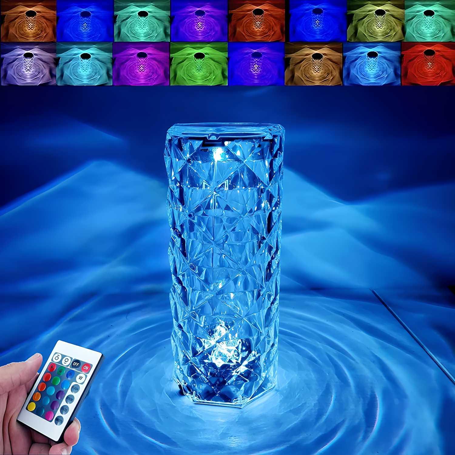 16 Color Changing Rose Crystal Diamond Table Lamp - zynocruze