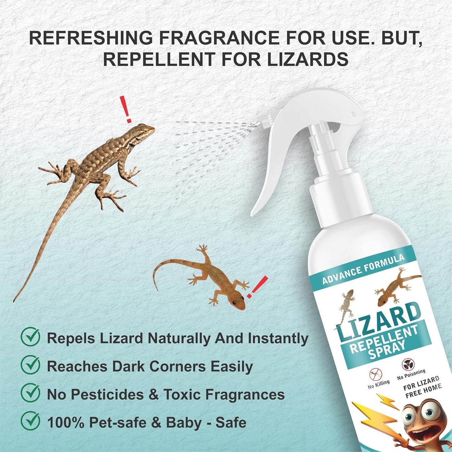 Lizard Repellent for Home Spray Pest Control 250ML (Pack of 2) - Zynocruze