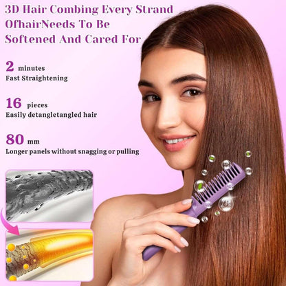 Meneflix Portable Mini Hair Straightener Cordless Rechargeable Mini Adjustable Hair Straightener Hot Comb - Zynocruze