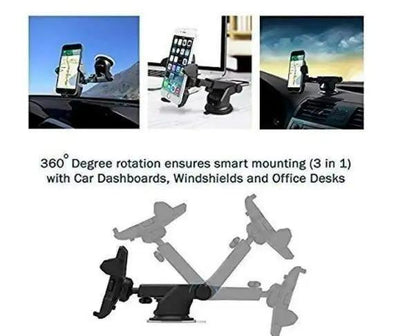 Revolex Zoom Star Pros Car Mobile Holder For Dashboard Black - My Store