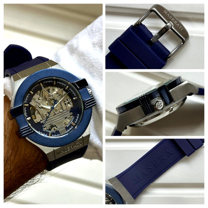 Maserati Potenza Automatic - Elegant Navy Blue Watch for Men - Zynocruze