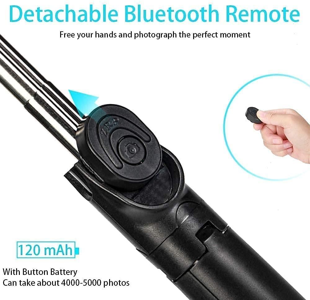 Extendable Flash 3-in-1 Selfie Stick Tripod with Bluetooth Remote - Zynocruze