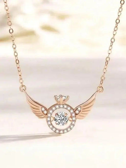 Rose Gold Angel Wings Pendant Chain - ZYNOCRUZE