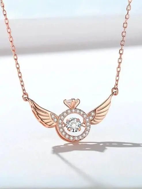 Rose Gold Angel Wings Pendant Chain - ZYNOCRUZE