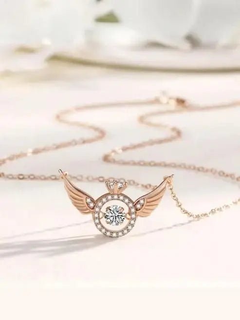Rose Gold Angel Wings Pendant Chain - ZYNOCRUZE