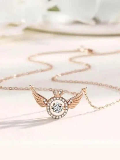 Rose Gold Angel Wings Pendant Chain - ZYNOCRUZE