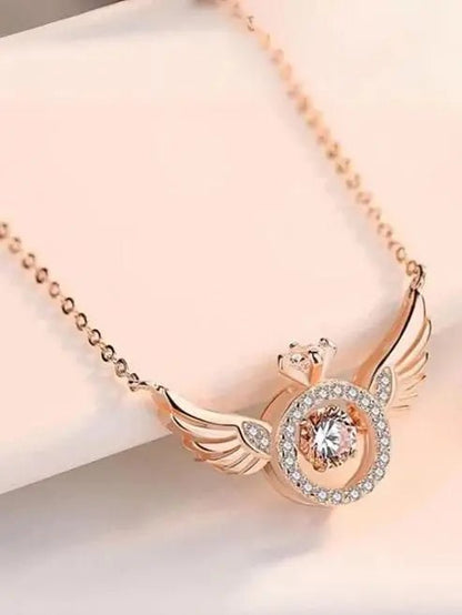 Rose Gold Angel Wings Pendant Chain - ZYNOCRUZE